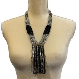 Himalayan Gems Black Silver Necklace